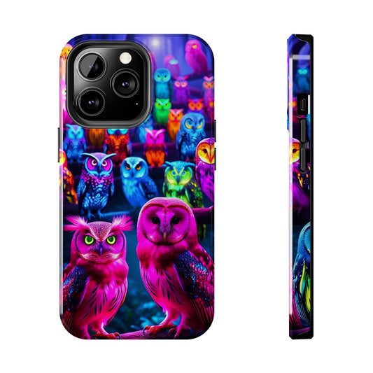 Neon Night Hootenanny. NEON Owls Tough Phone Case