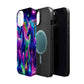 "Uni-Neon Fantasy" Neon Unicorns Premium Art Magsafe Magnet Tough IPhone 13 14 15 Pro Plus Max and Mini in Matte and Glossy Phone cases