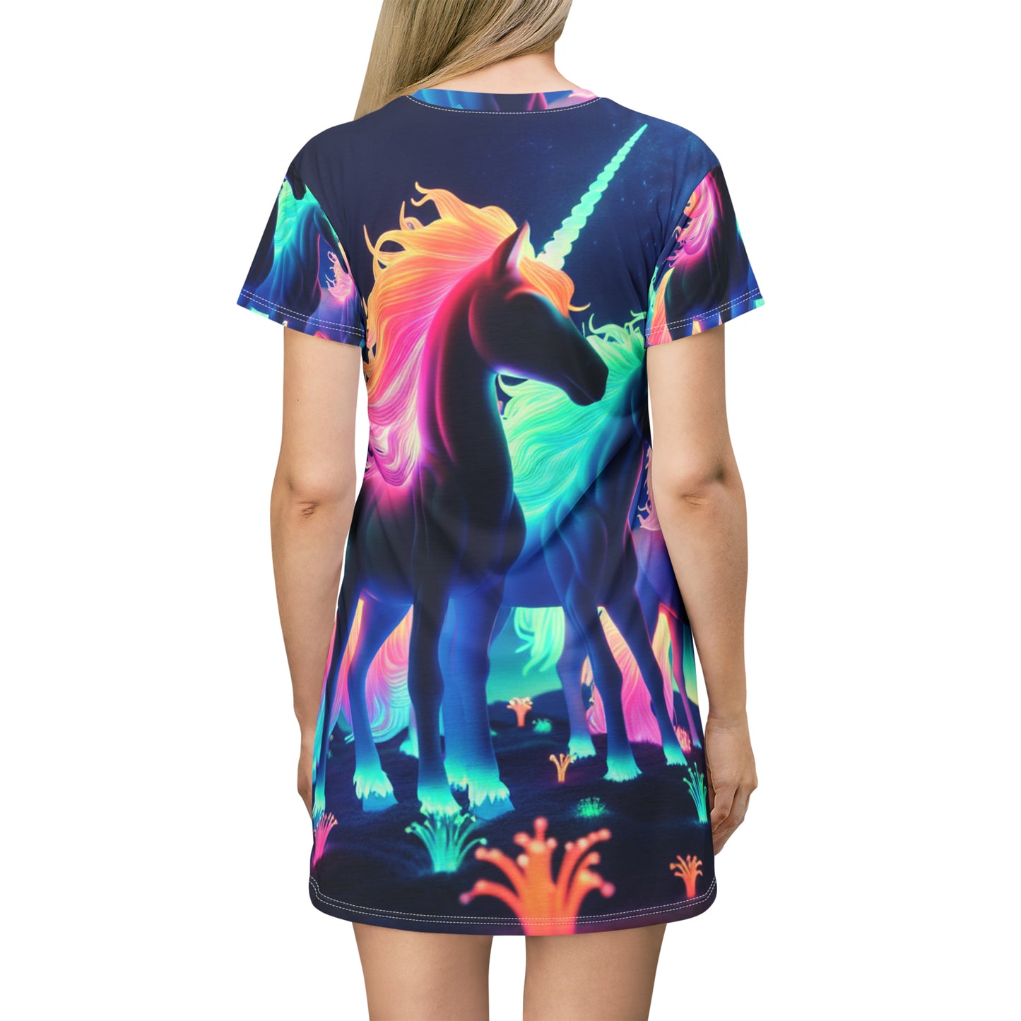 Neon Unicorn Storm. Neon Unicorns Womans T Shirt Dress