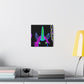 Vibrant Neon Magic. NEON Unicorns Art Canvas