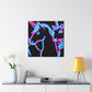 Vibrant Neon Dreamscape NEON Unicorns Art Canvas