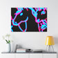 Vibrant Neon Dreamscape NEON Unicorns Art Canvas