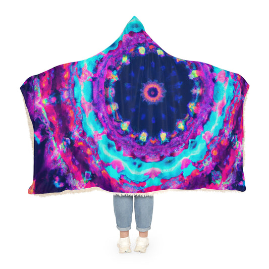 Neon Infinity Splendor - NEON Infinity Patterns Art Hooded Snuggle Blanket