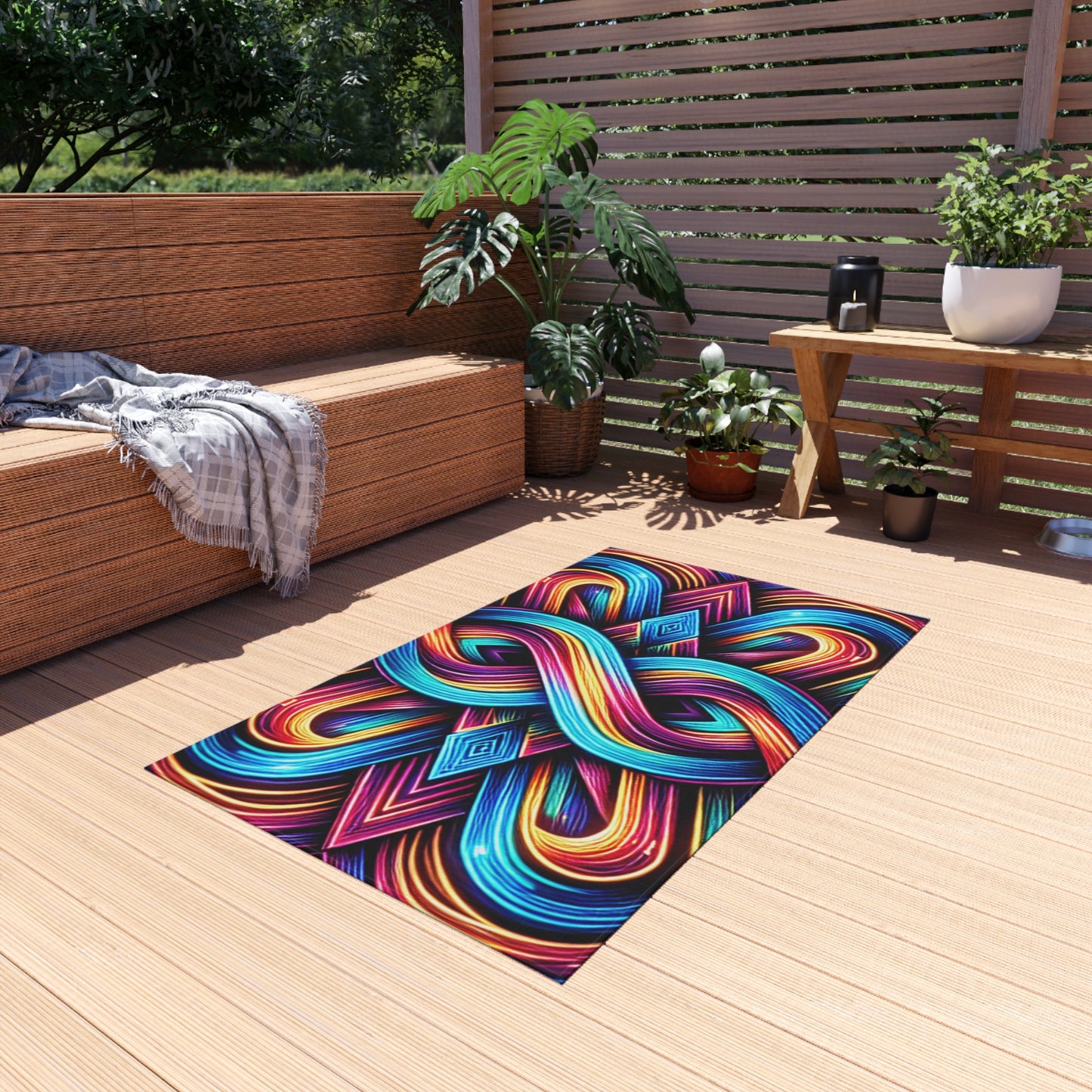 Interstellar Chromatopia. Infinity Patterns Outdoor Rug