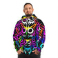 "Owl Enchanted Neon Skies" - NEON Owls AOP Hoodie