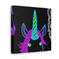 Vibrant Neon Magic. NEON Unicorns Art Canvas