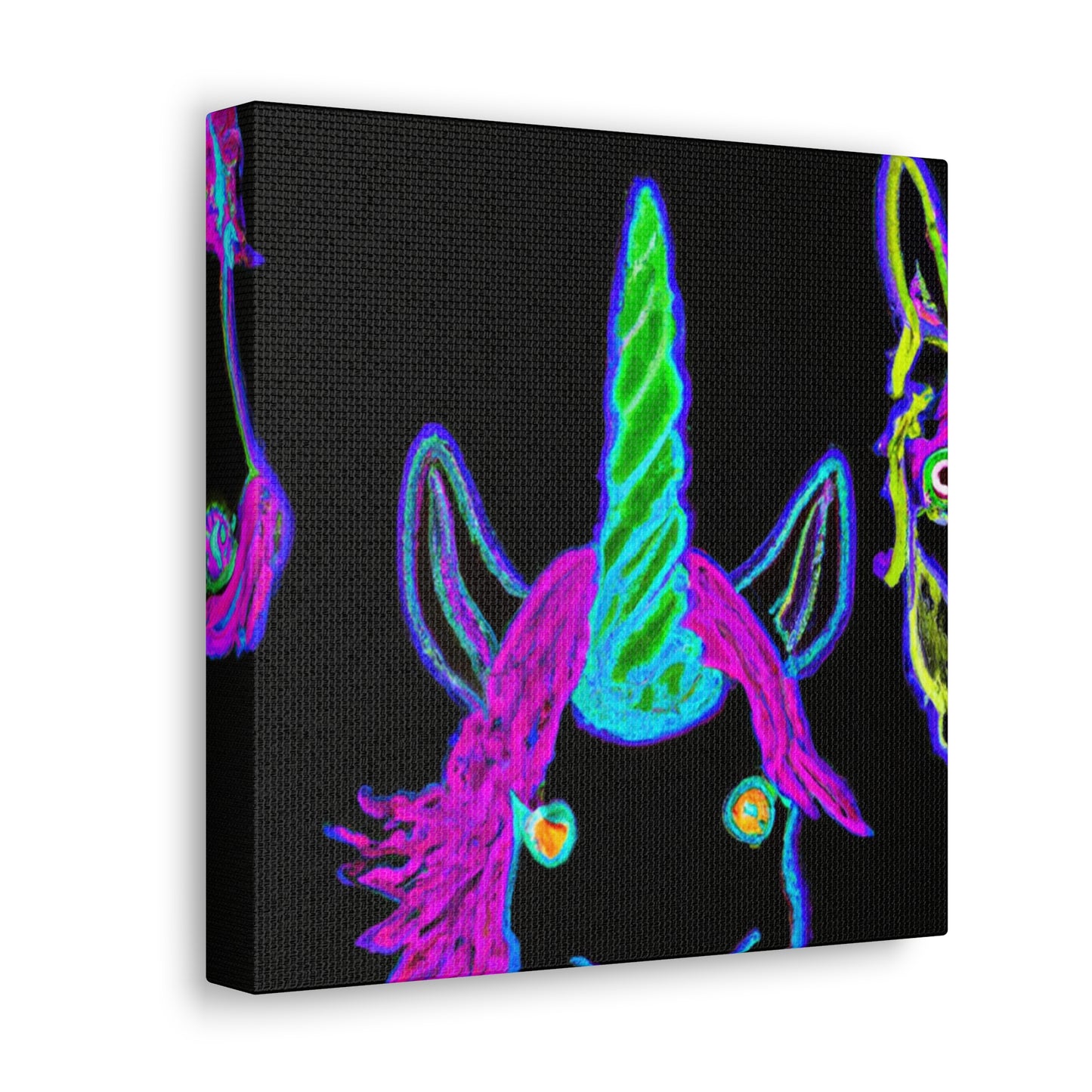 Vibrant Neon Magic. NEON Unicorns Art Canvas