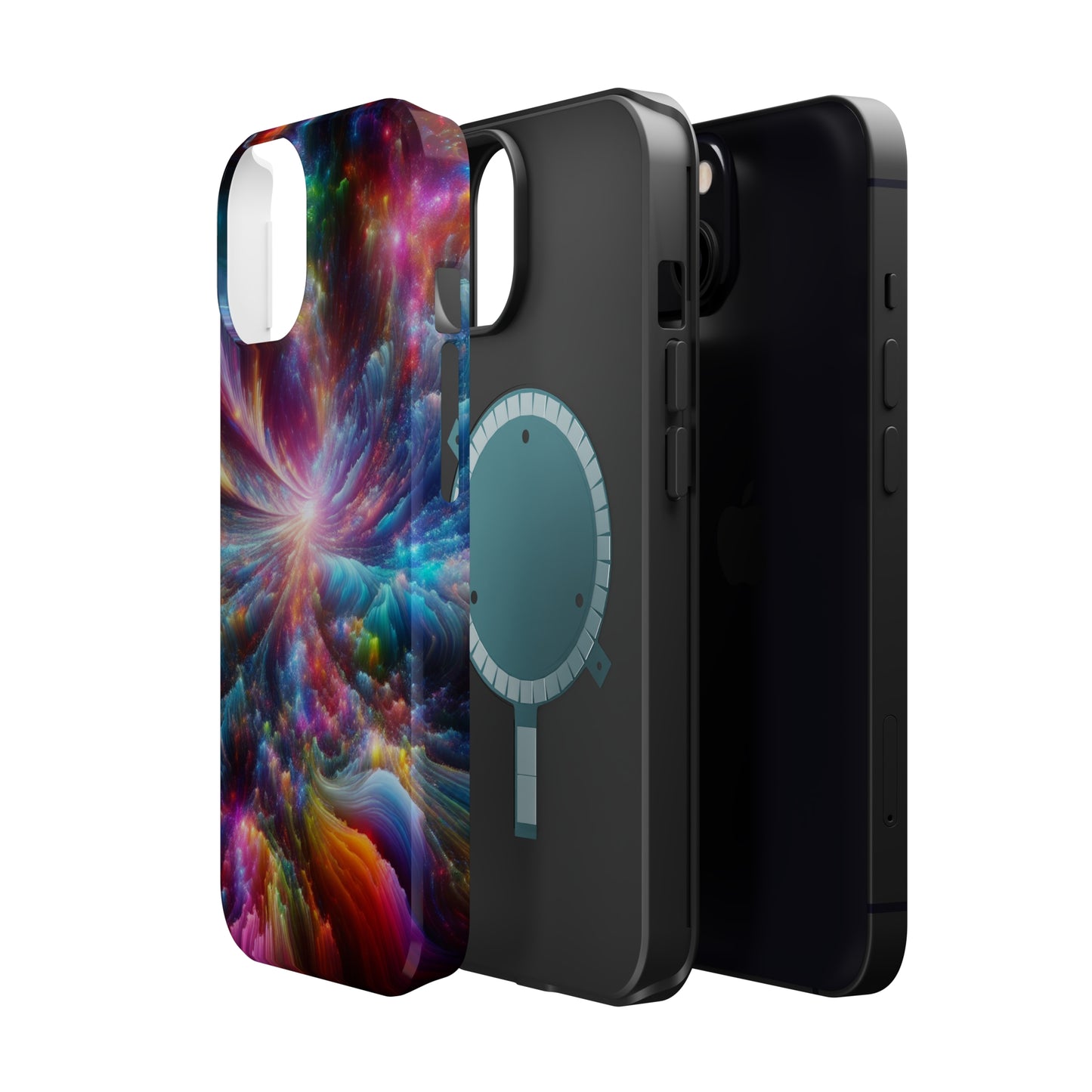 Neon Infinity Chromadrift. Neon Trippy Infinity Patterns Premium Art Magsafe Magnet Tough IPhone 13 14 15 Pro Plus Max and Mini in Matte and Glossy Phone cases