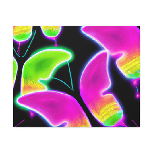 "Neon Butterfly Aurora" Neon Butterflies  Art Canvas