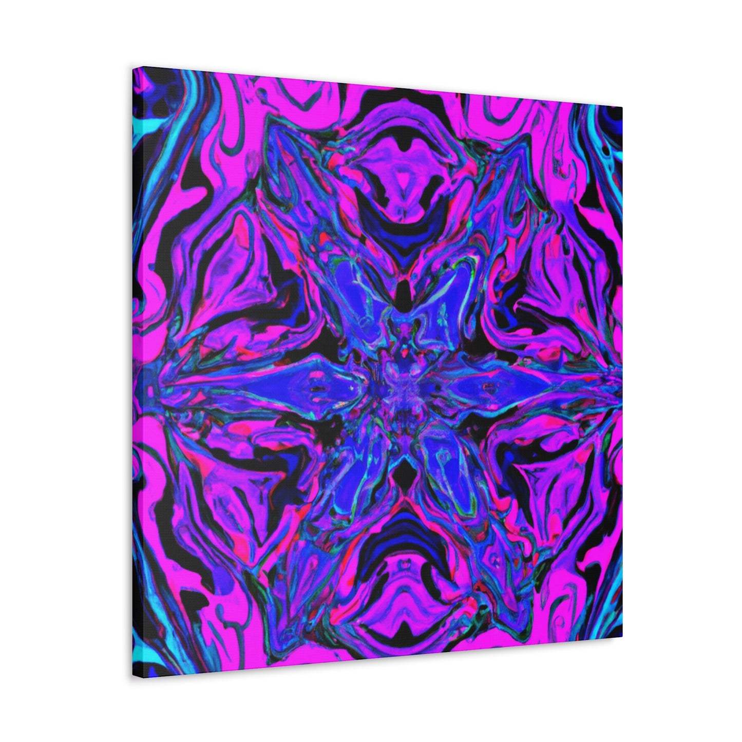 Vivid Trancendent Neon Dimensions. Trippy Infinity Patterns Art Canvas