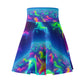 "Neon Dreamscape" -NEON Unicorns Woman' Skater Skirt