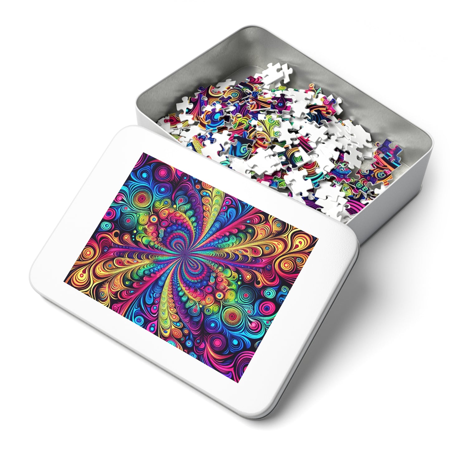 NeonInfinityVibe. - Neon Trippy Infinity Patterns Puzzle 30, 110, 252, and 1000 Pieces