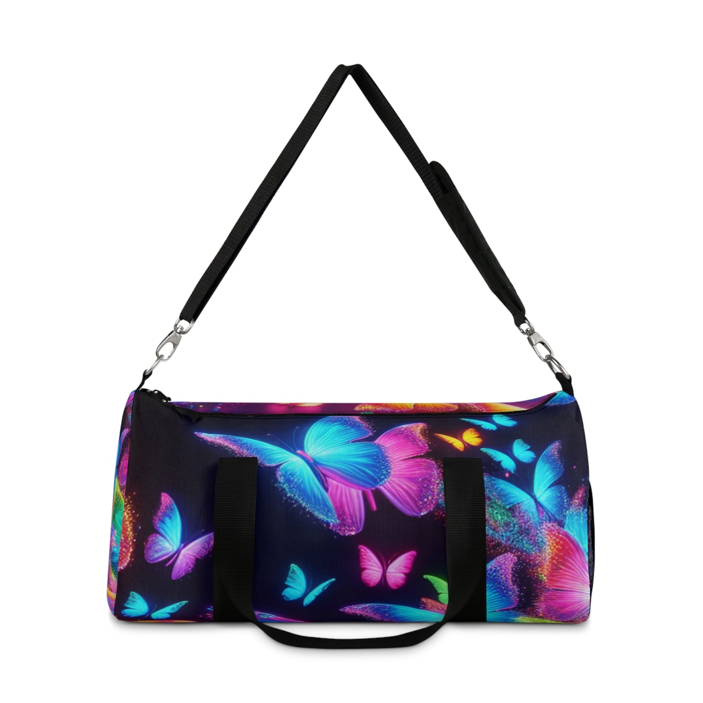 Glimmering Rainbow of Butterflies - Neon Butterflies Duffle Bag