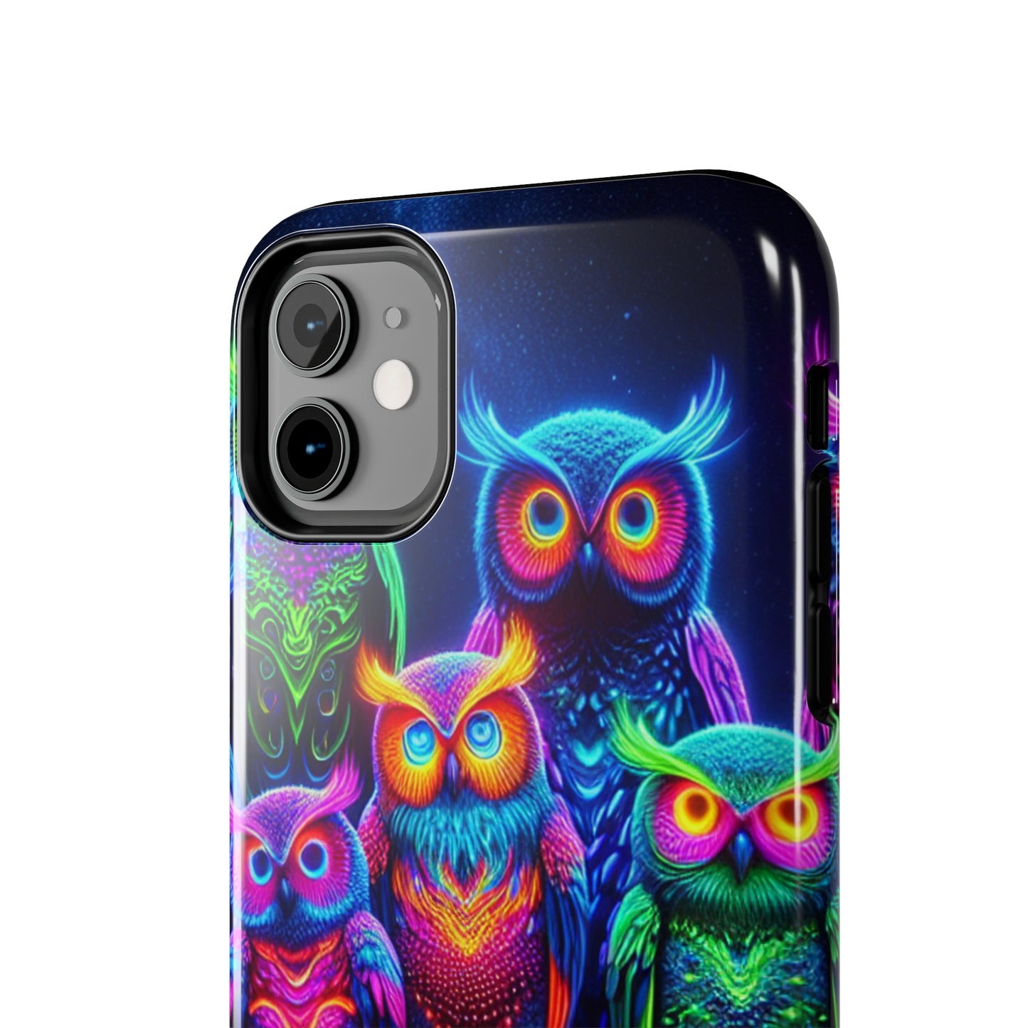 'Neon Rainbow Owls' NEON Owls Tough Phone Case