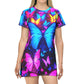 "Neon Butterflies in Flight" Neon Butterflies Womans T Shirt Dress