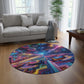 Interstellar Spiral Spectrum. Infinity Patterns Round Rug