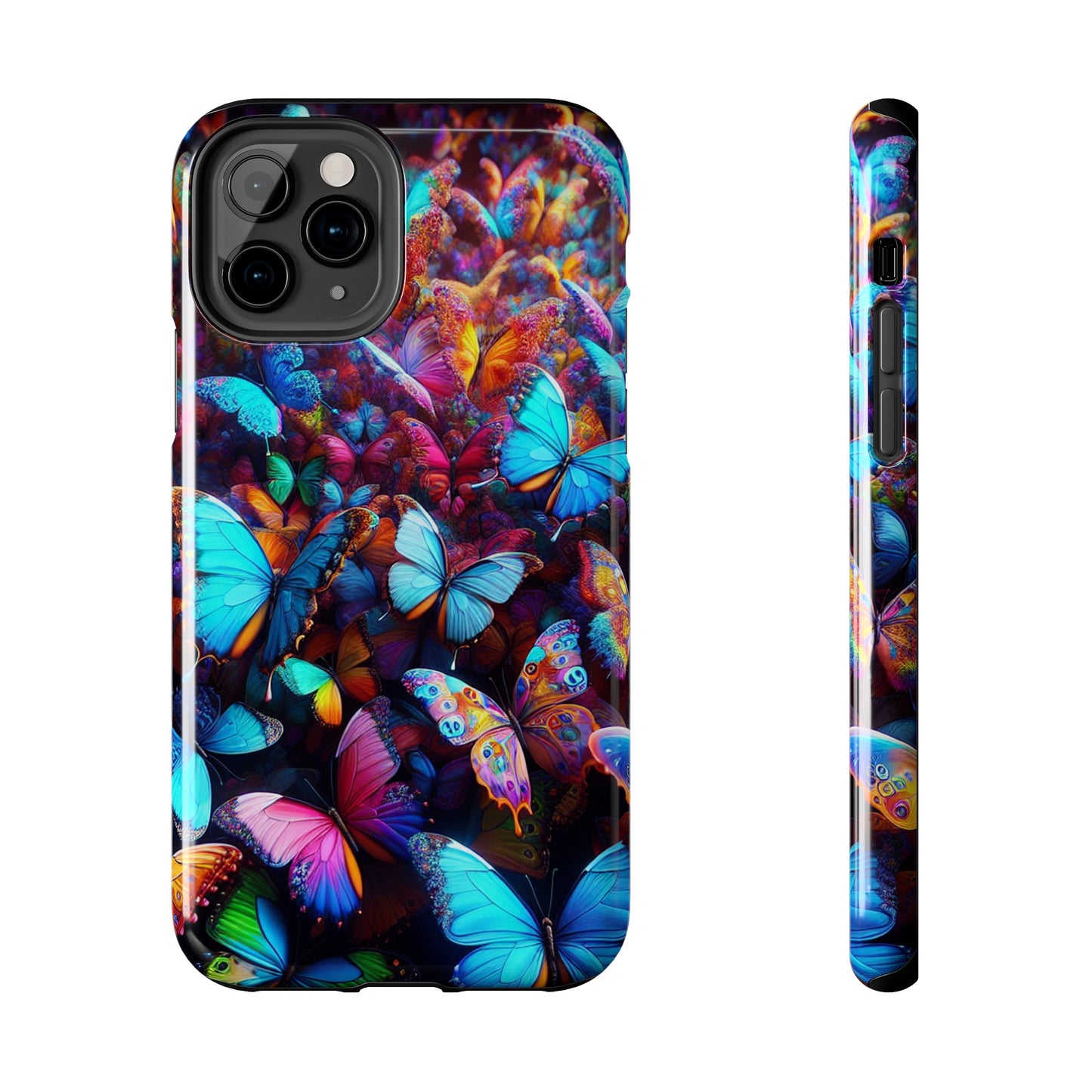 "Illuminated Flight" NEON Butterflies Tough Phone Case
