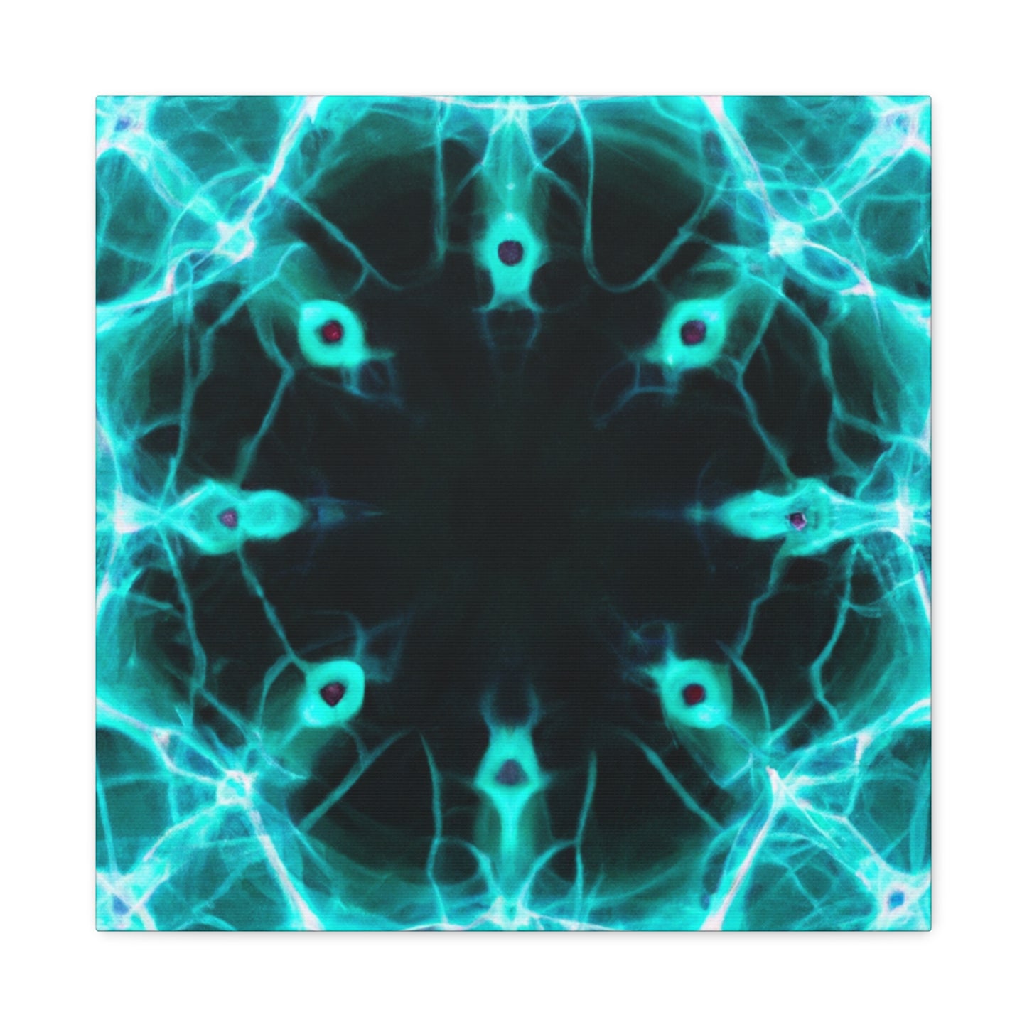 Vortexed Neon Nebula Splatter. Trippy Infinity Patterns Art Canvas