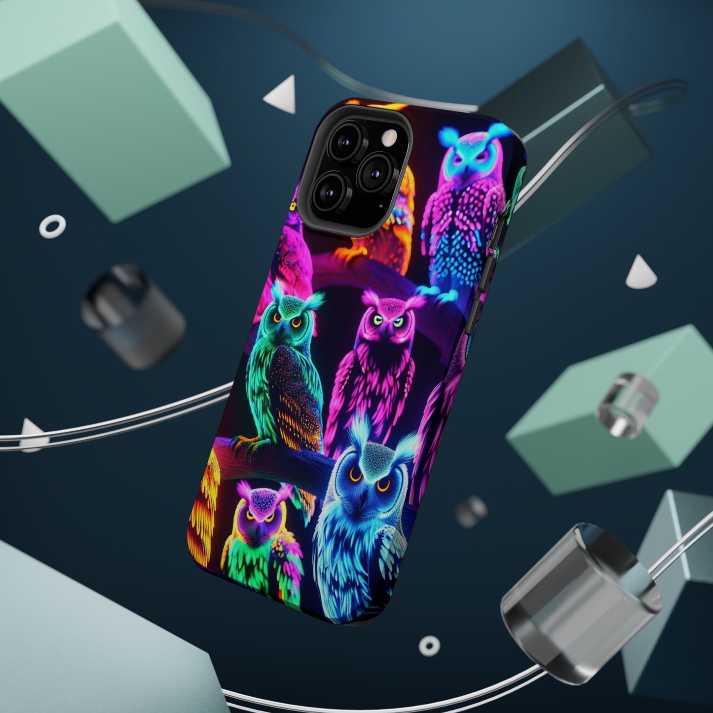 Neon Night Owls. Neon Owls Premium Art Magsafe Magnet Tough IPhone 13 14 15 Pro Plus Max and Mini in Matte and Glossy Phone cases
