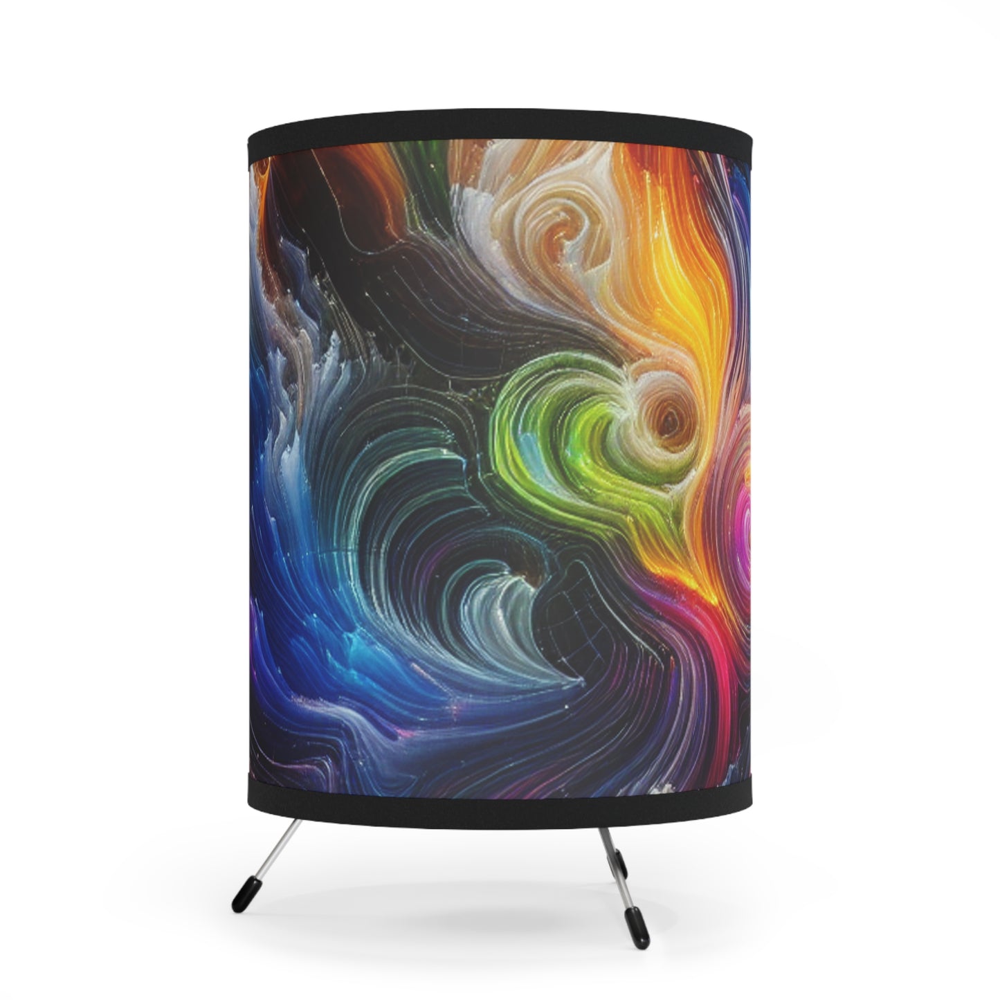 Leonardo da Vincini - Trippy Infity Patterns Art Tripod Lamp