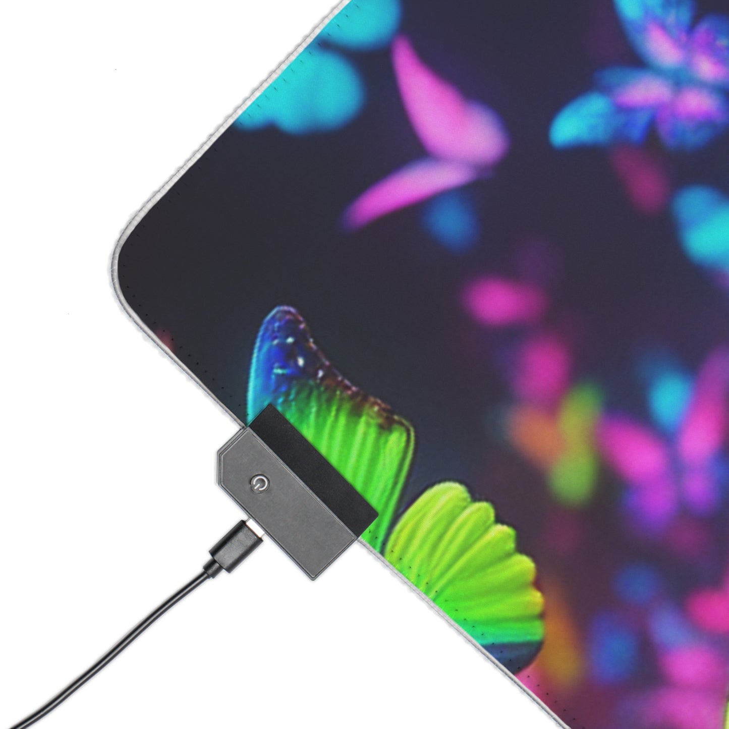 "Neon Rainbow Wonders" NEON Butterflies LED Mousepad