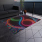 Neon Vortex Infinity. Infinity Patterns Outdoor Rug