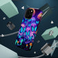 Neon Delight Landscape Neon Butterflies and Mushrooms Premium Art Magsafe Magnet Tough IPhone 13 14 15 Pro Plus Max and Mini in Matte and Glossy Phone cases