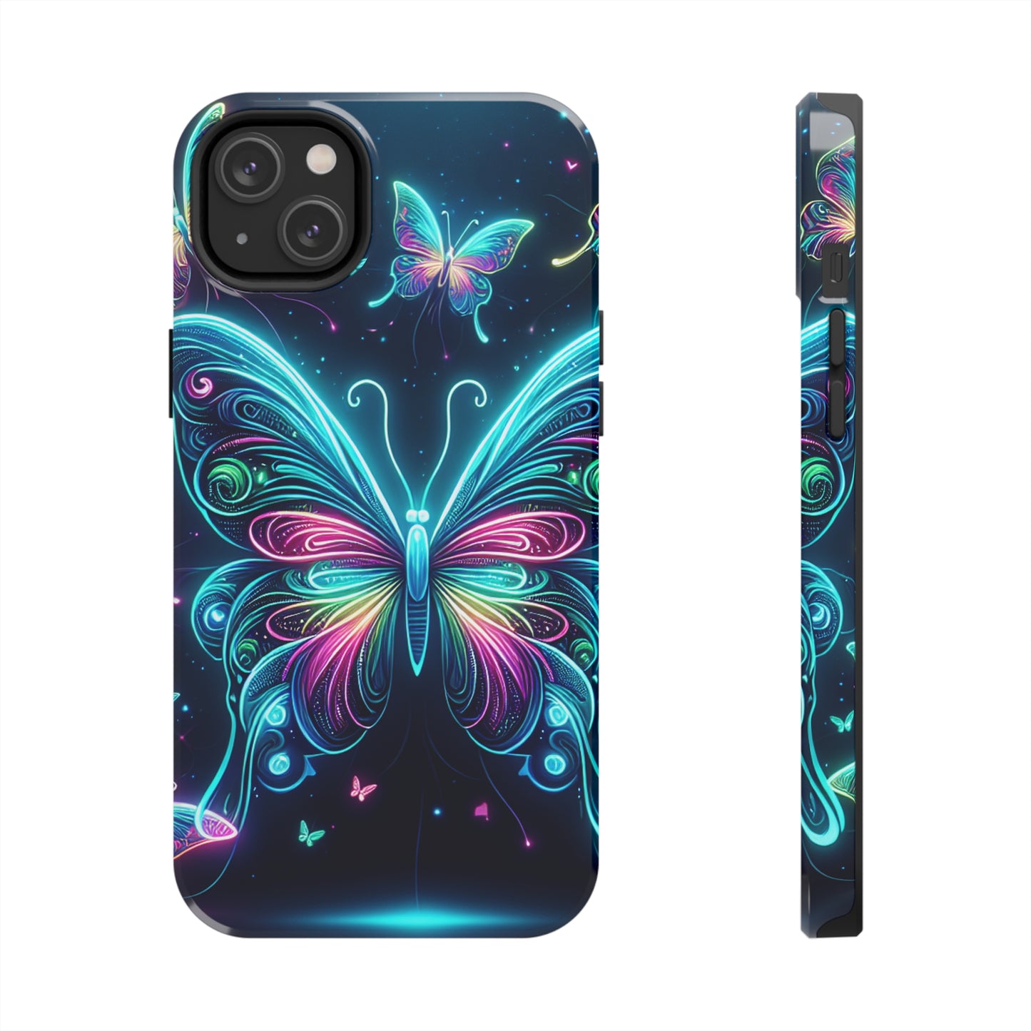 "Neon Butterfly Glo-Rama" NEON Butterflies Tough Phone Case Iphone 6 7 8 9 10 11 12 13 14 SE X XR XS Pro Max Mini Plus