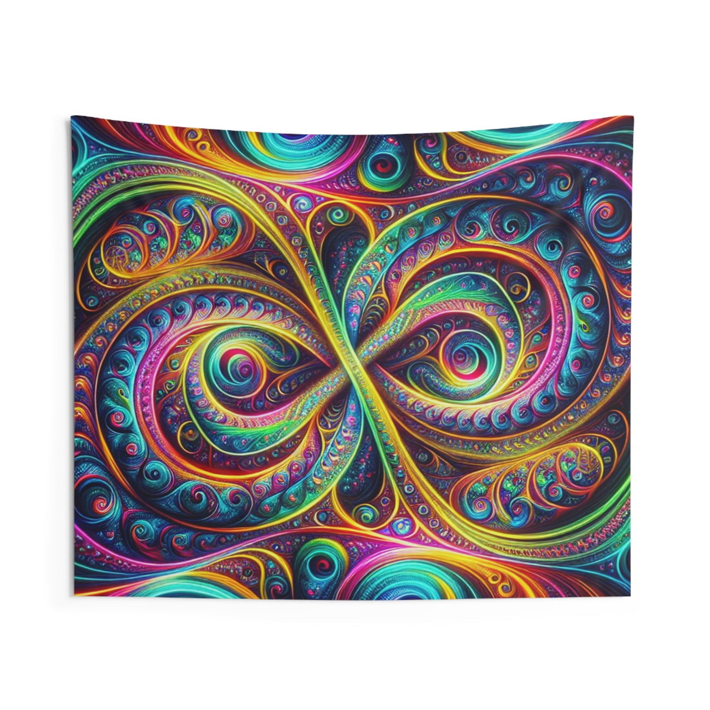 Vivid Infinity Auras. Infinity Patterns Art Tapestry