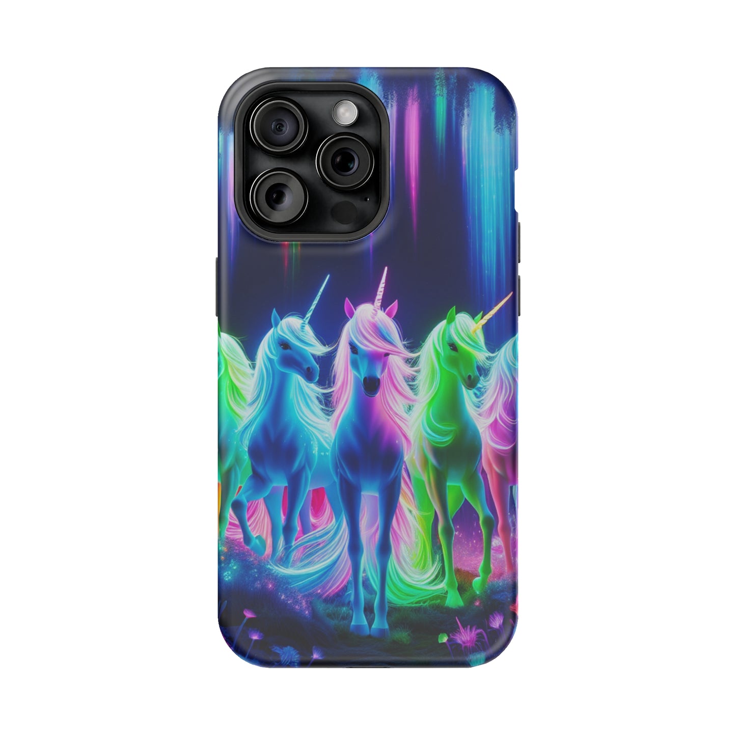 Neon Unicorn Pods. Neon Unicorns Premium Art Magsafe Magnet Tough IPhone 13 14 15 Pro Plus Max and Mini in Matte and Glossy Phone cases