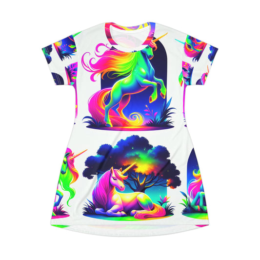 Neon Unicorn Congregation. Neon Unicorns Womans T Shirt Dress