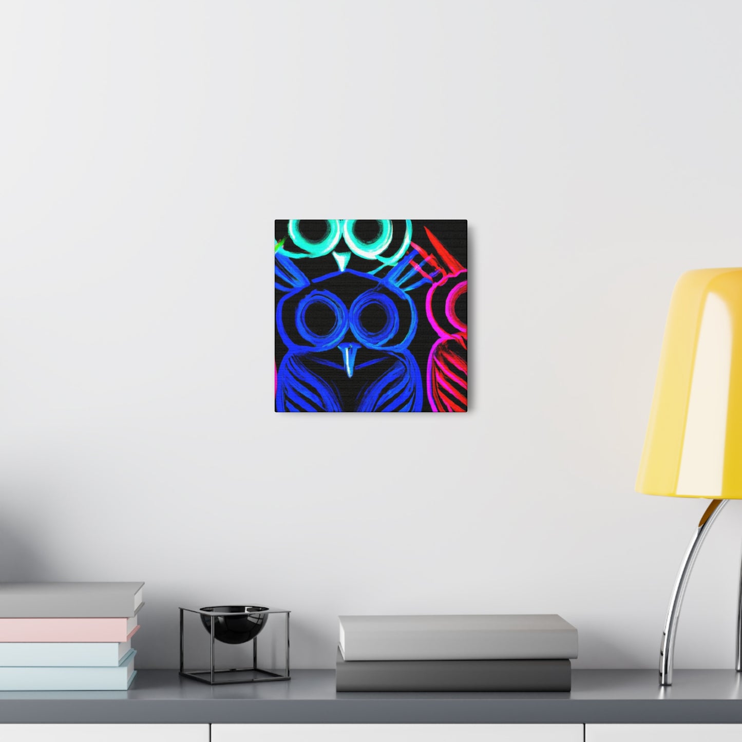 Neon Night Owls. NEON Owls Art Canvas
