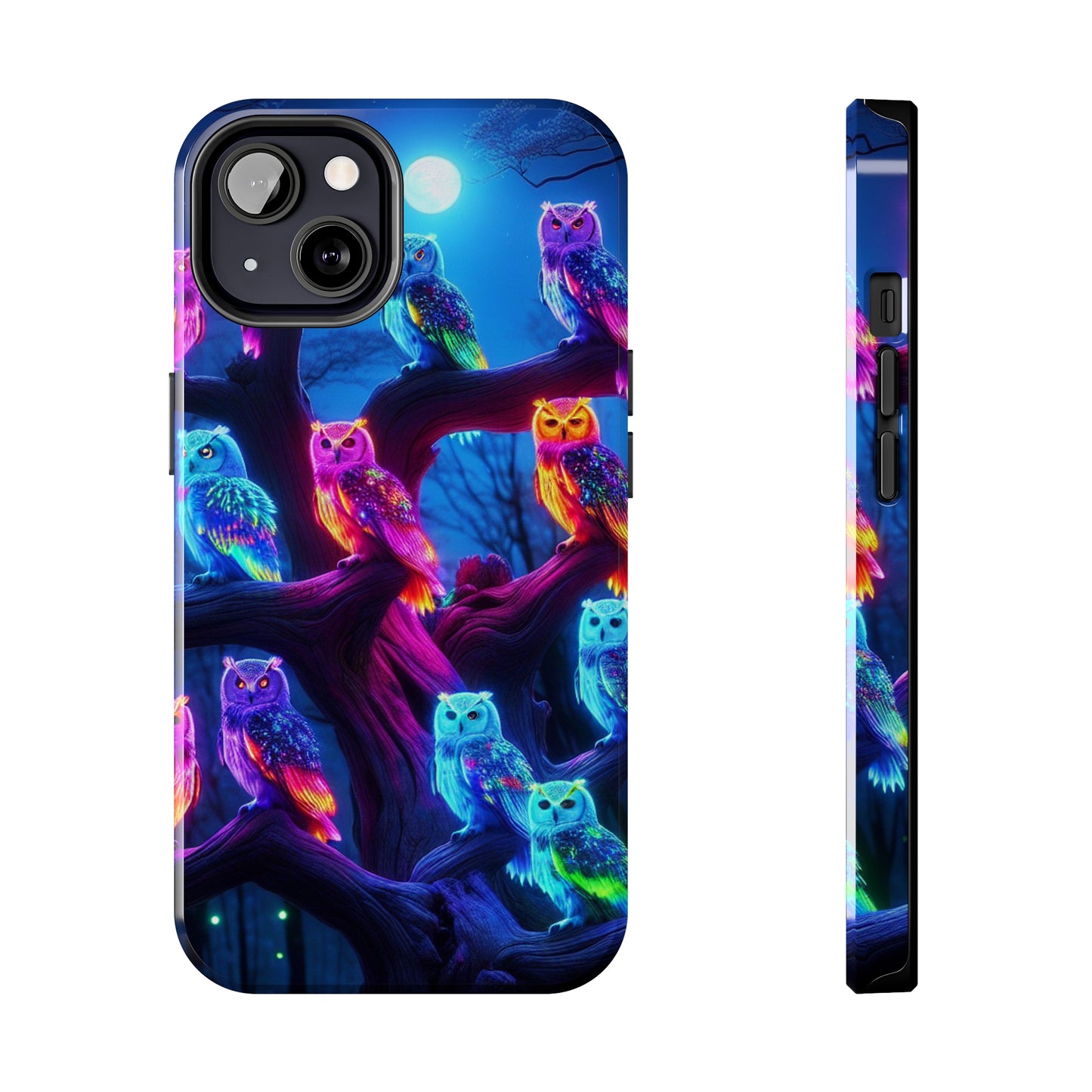 "Neon Nocturne" NEON Owls Tough Phone Case