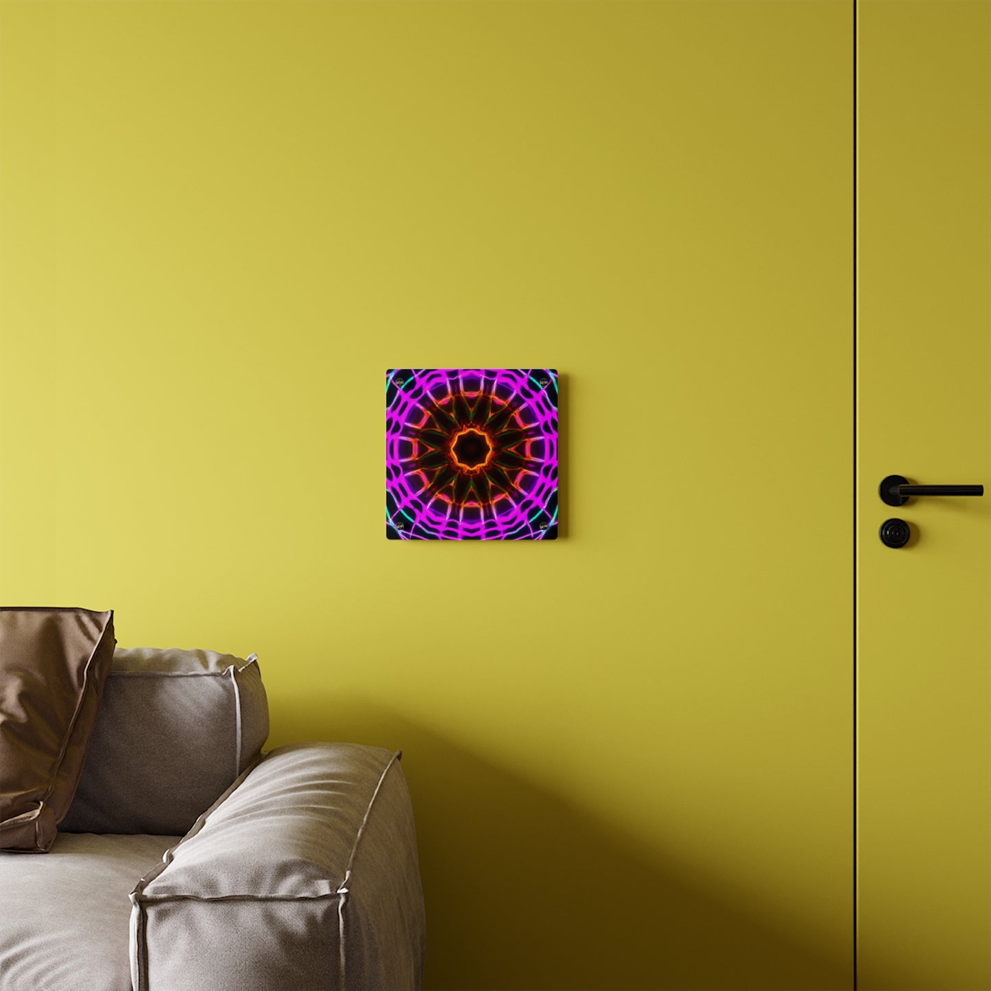 Neon Infinity Reverie. Trippy Infinity Patterns Acrylic Art Panel