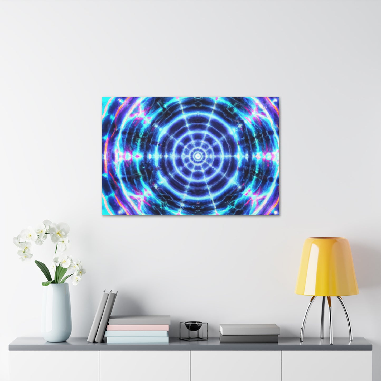 Neon Infinity Visions. Trippy Infinity Patterns Art Canvas