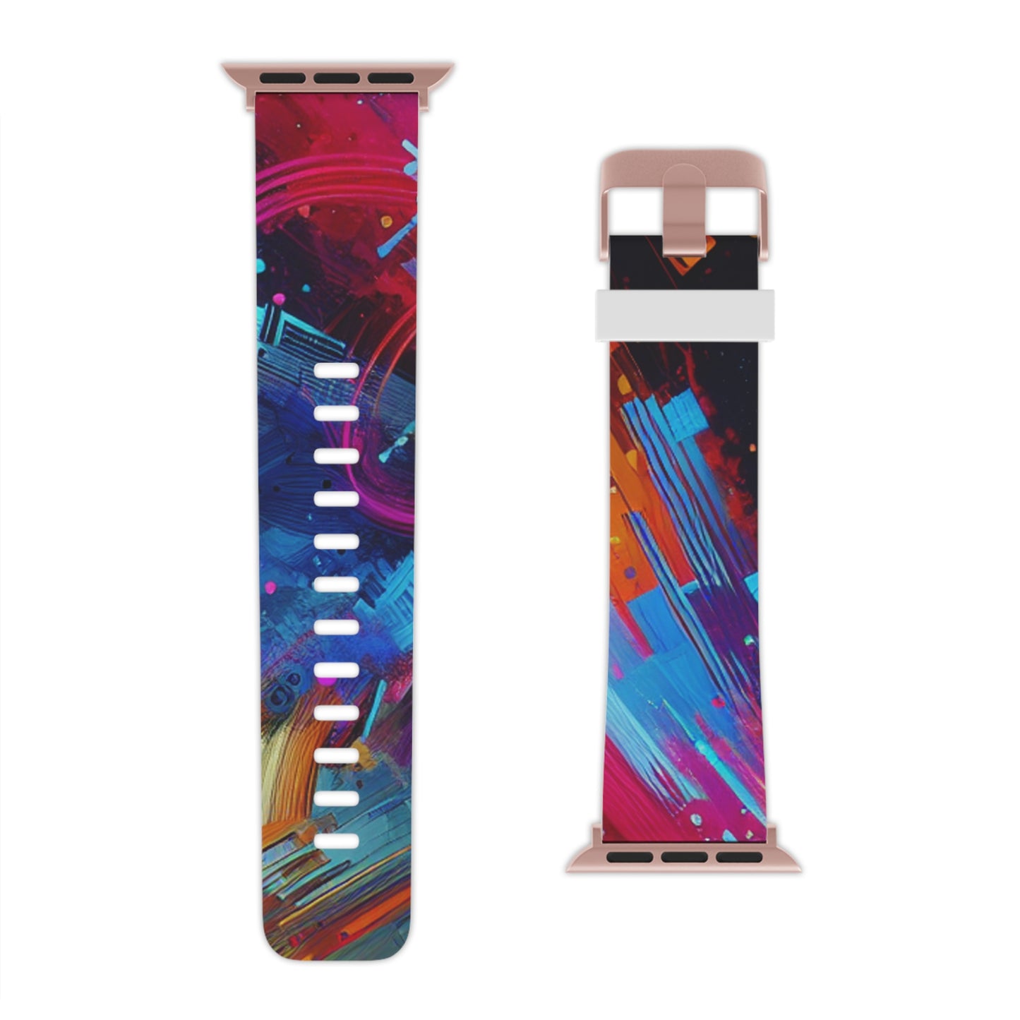 "Neon Confetti Cascade" - Trippy Infinity Patterns Iwatch Band