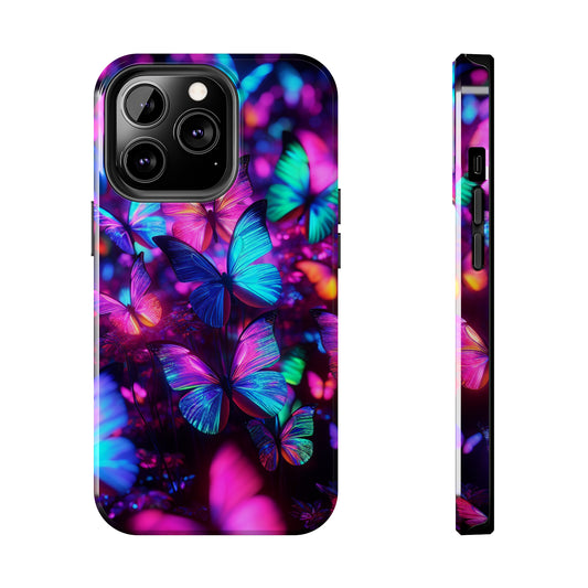 Neon Moth Flutter. NEON Butterflies Tough Phone Case