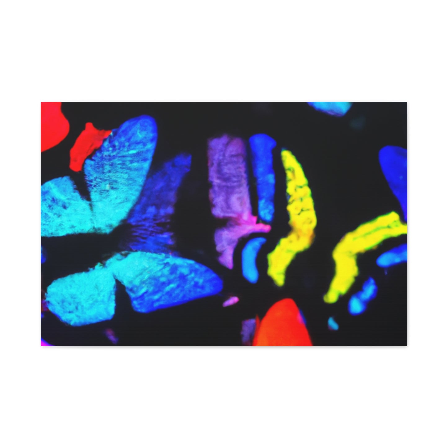"Fantasia of Flutterbyes" Neon Butterflies  Art Canvas