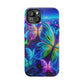 'Serene Spectacle of Neon Butterflies' Neon Butterflies Premium Art Magsafe Magnet Tough IPhone 13 14 15 Pro Plus Max and Mini in Matte and Glossy Phone cases