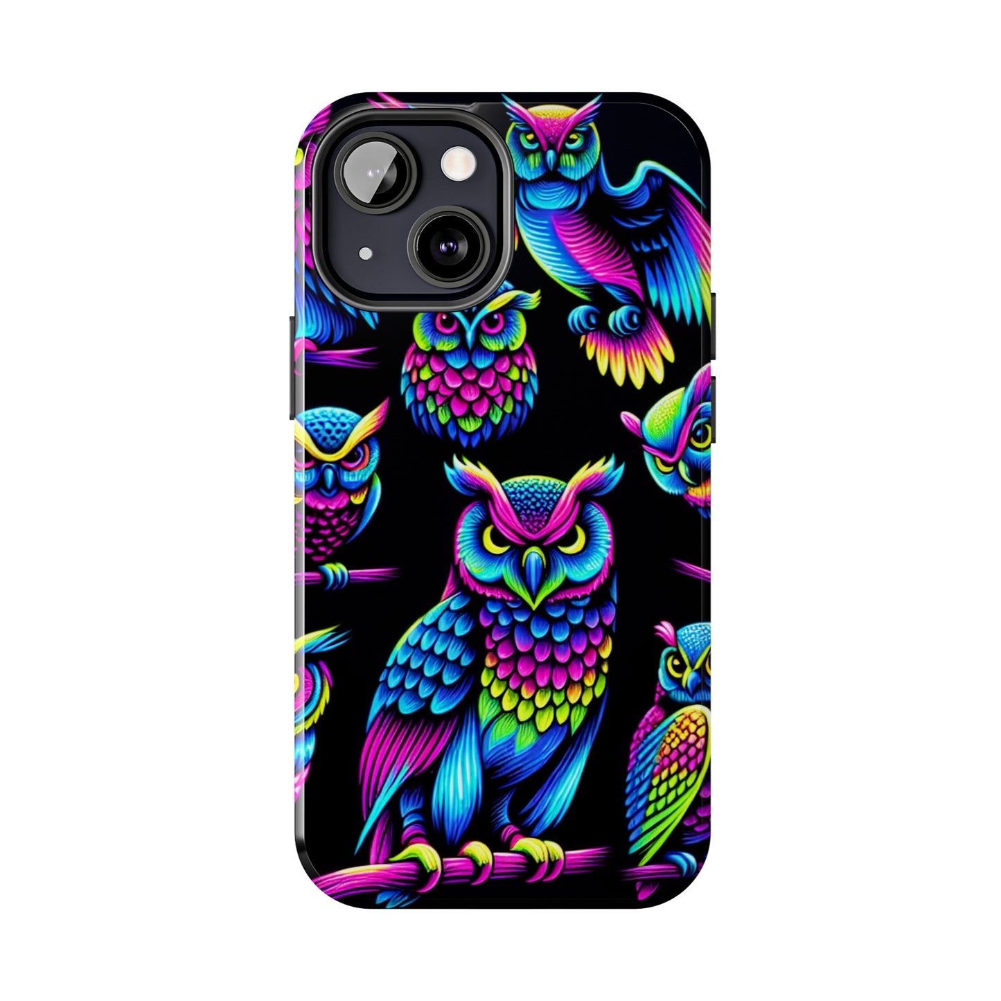 Neon Glowing Owls. NEON Owls Tough Phone Case