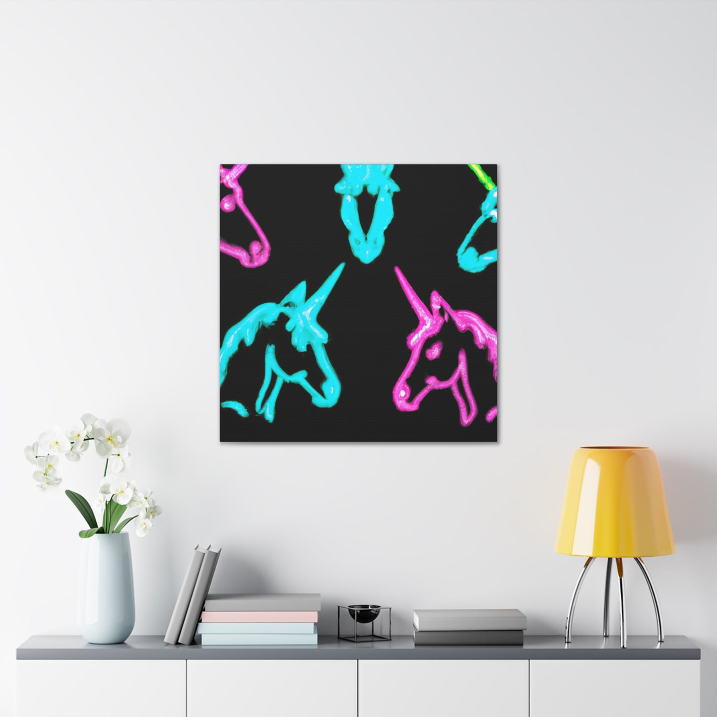 Neon Night Unicorn Prism NEON Unicorns Art Canvas