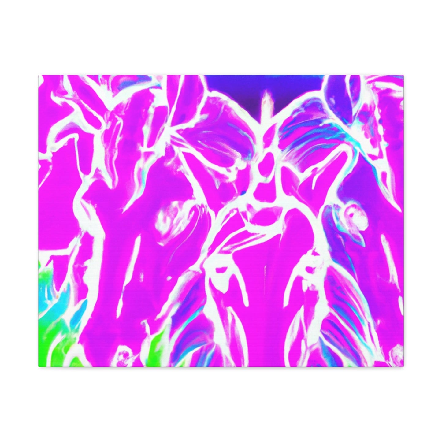 Neon Splendor Unicorns. NEON Unicorns Art Canvas
