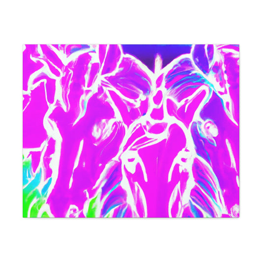 Neon Splendor Unicorns. NEON Unicorns Art Canvas