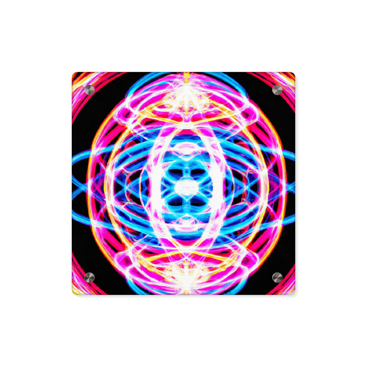Neon Infinity Extravaganza. Trippy Infinity Patterns Acrylic Art Panel