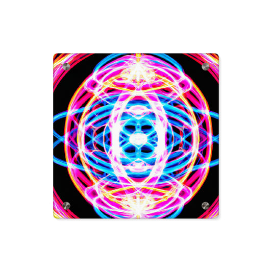 Neon Infinity Extravaganza. Trippy Infinity Patterns Acrylic Art Panel