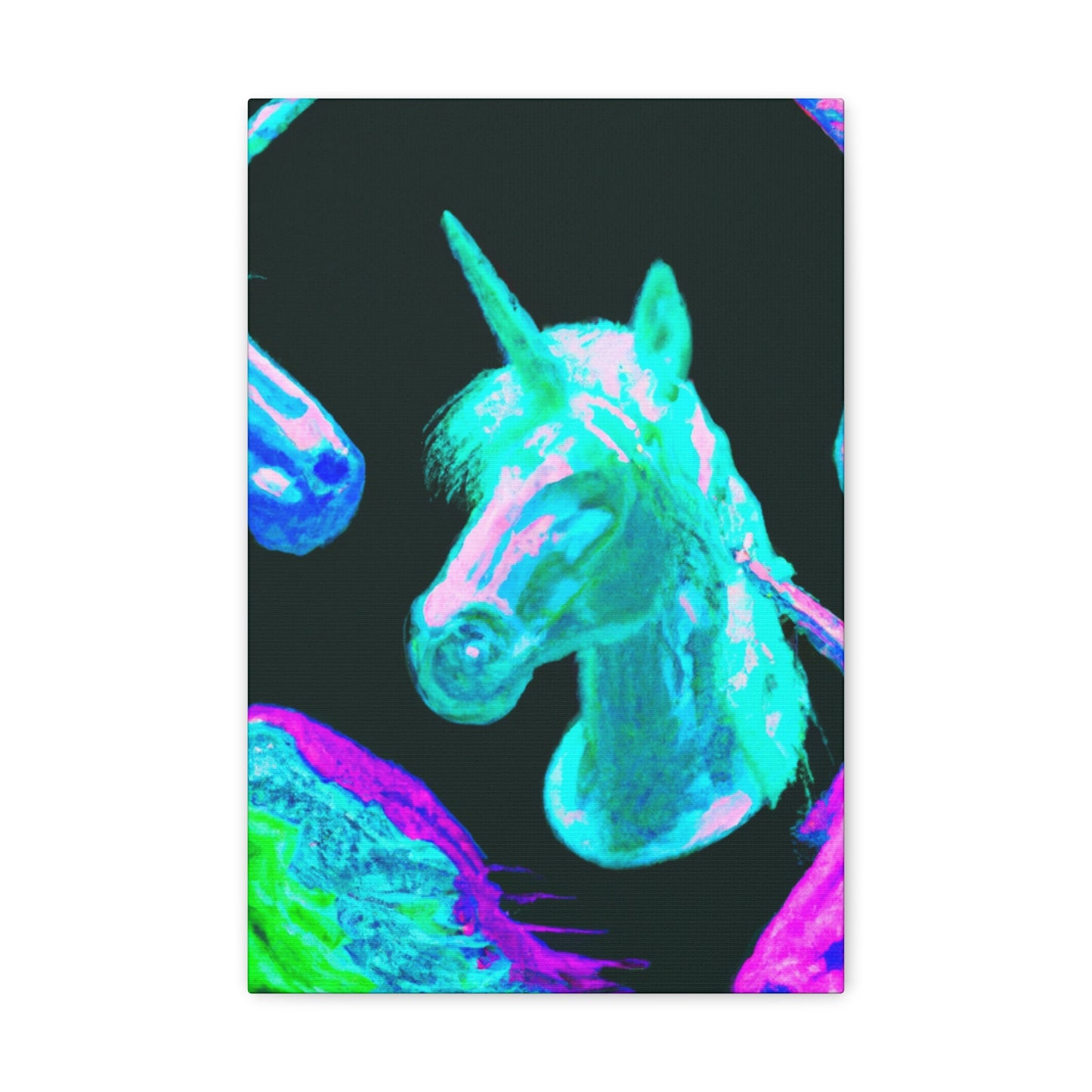 Neon Unicorn Palooza NEON Unicorns Art Canvas