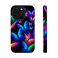 "Vibrant Neon Flutter" Neon Butterflies Premium Art Magsafe Magnet Tough IPhone 13 14 15 Pro Plus Max and Mini in Matte and Glossy Phone cases