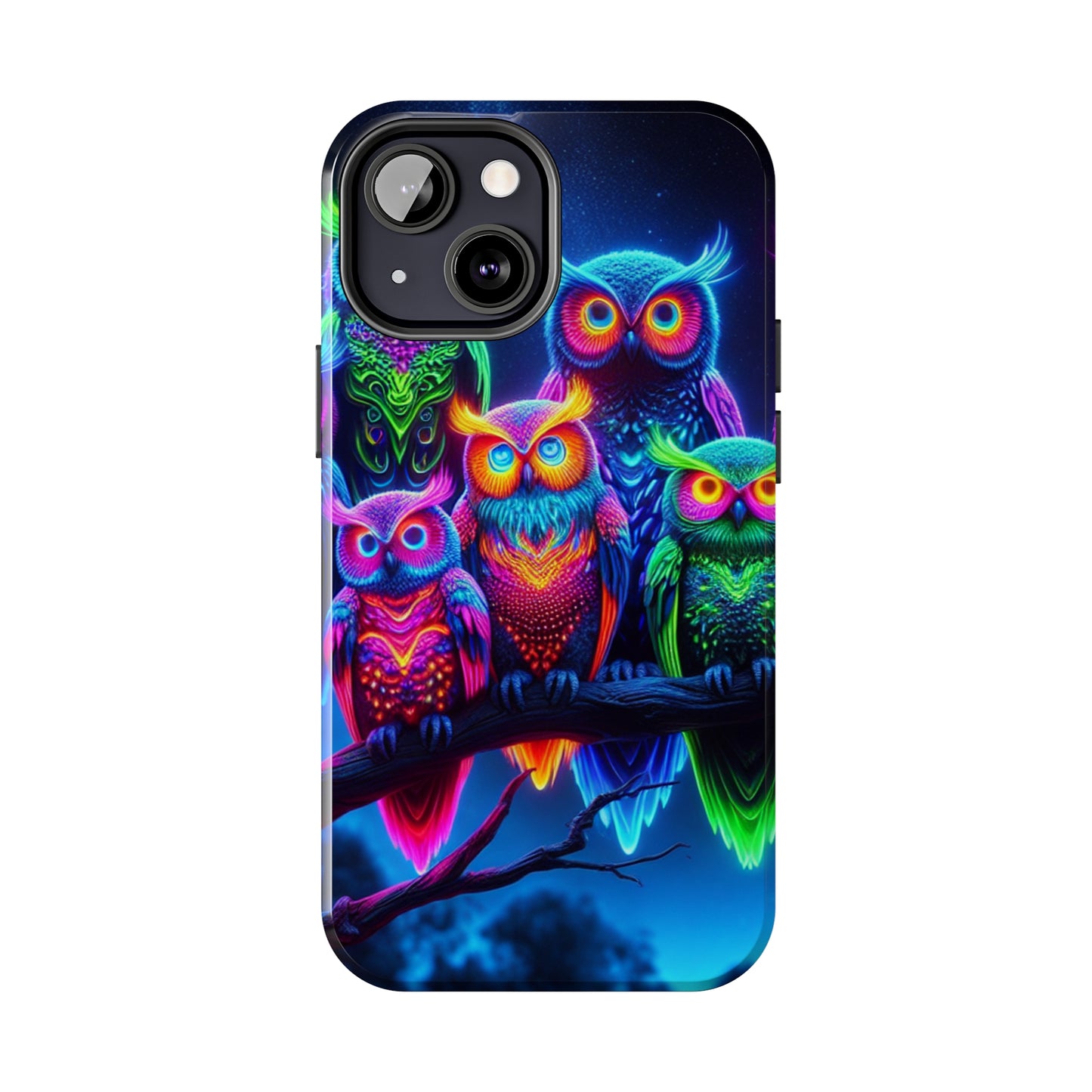 'Neon Rainbow Owls' NEON Owls Tough Phone Case