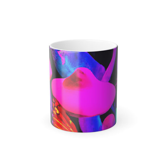 'Electric Blossom Spectrum' Mushrooms & Butterflies 11oz Color Morphing Mug