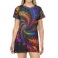 Cosmic Rainbow Swirls. Infinity Patterns Womans T Shirt Dress
